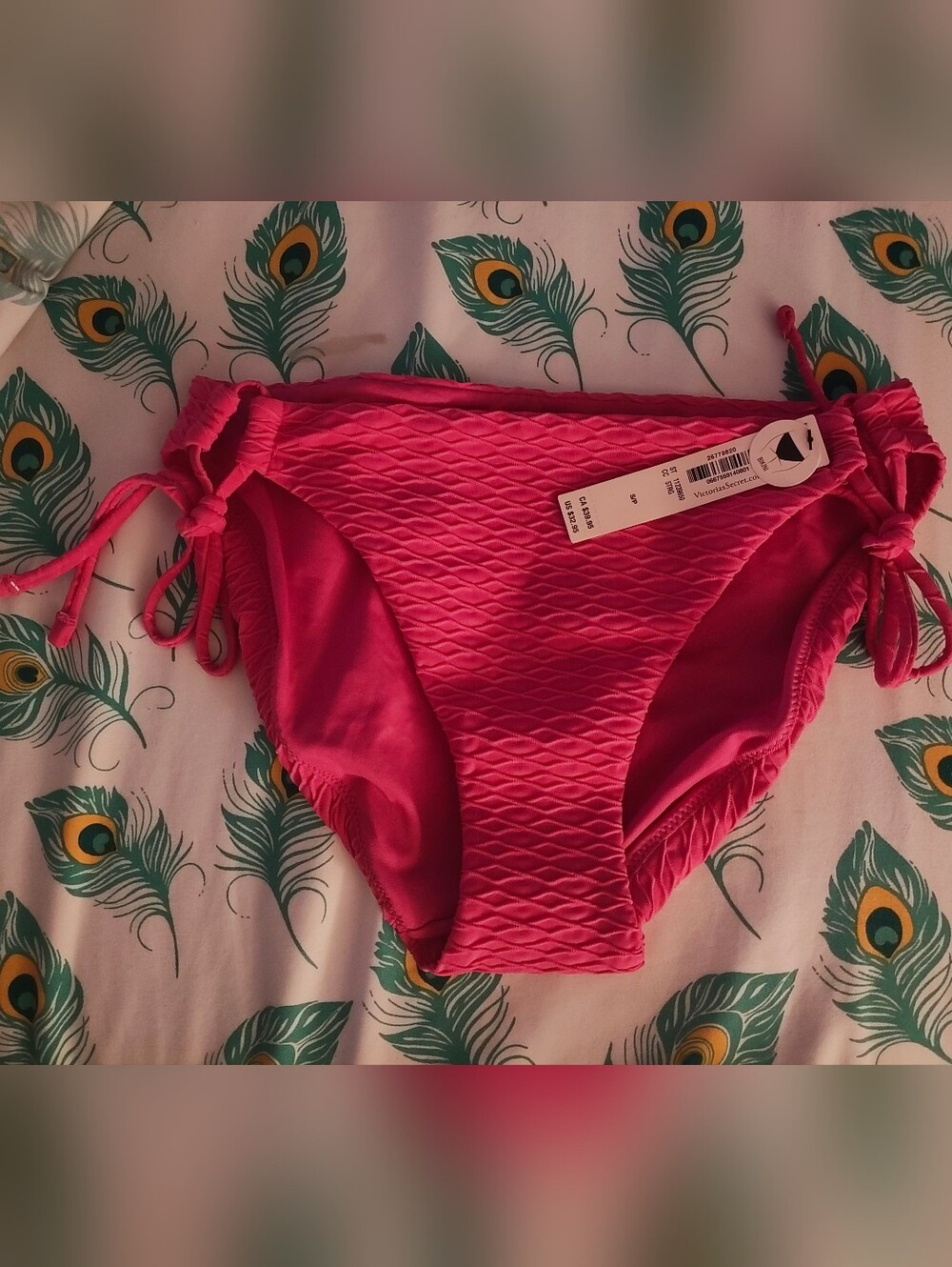 Victoria's Secret Bright Pink Textured Bikini Bottom